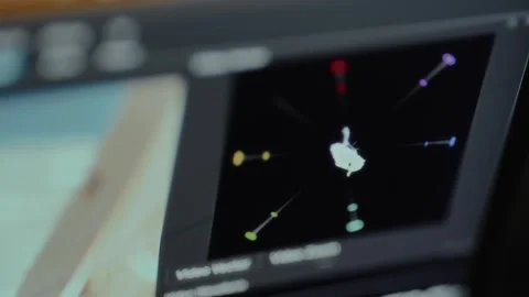 Scope tool used to measure the colors within a video editing software Vídeo Stock 326064985