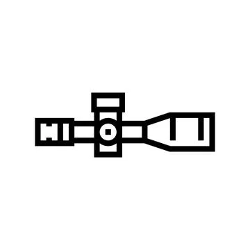Scope weapon tool line icon vector illustration Stock Illustration