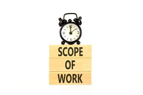 Scope of work words symbol. Concept words Scope of work on beautiful wooden.. Stock Photos