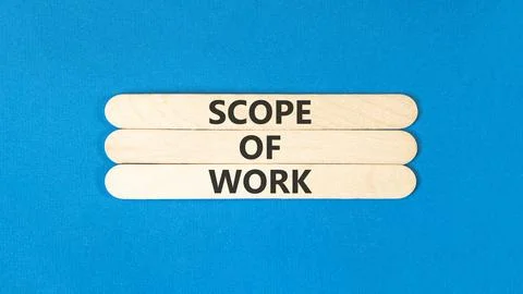 Scope of work words symbol. Concept words Scope of work on beautiful wooden.. Stock Photos