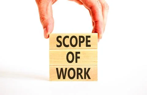 Scope of work words symbol. Concept words Scope of work on beautiful wooden.. Stock Photos