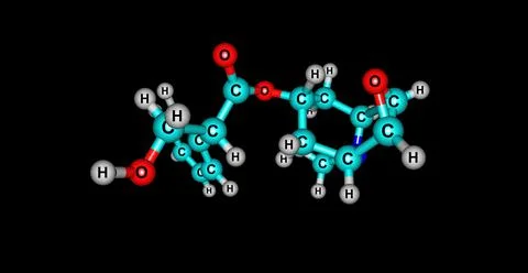Scopolamine molecular structure isolated on black Stock Illustration