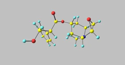 Scopolamine molecular structure isolated on grey Stock Illustration