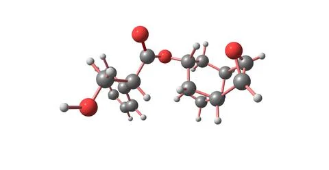 Scopolamine molecular structure isolated on white Illustrazione stock