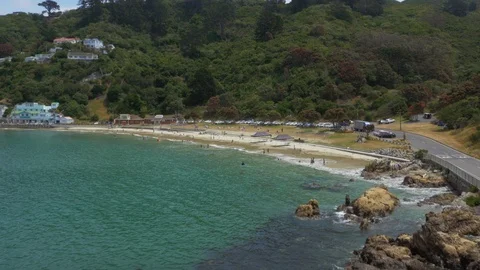 Scorching Bay Busy (Drone) Stock Footage 86680141