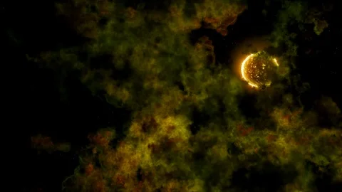 Scorching sun with flares Stock Footage 69925154