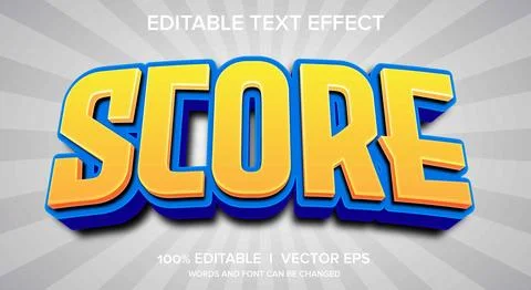 Score 3d vector text effect with modern style design Stock Illustration