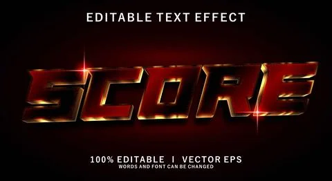 Score 3d vector text effect with modern style design Stock Illustration