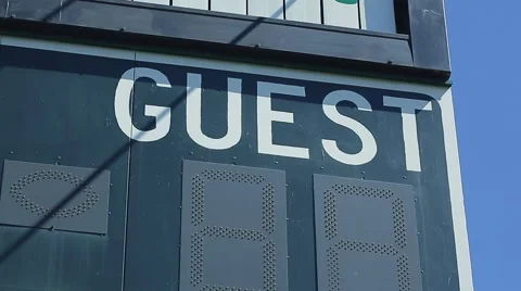 Score Board Guest Team Stock Footage 50618173