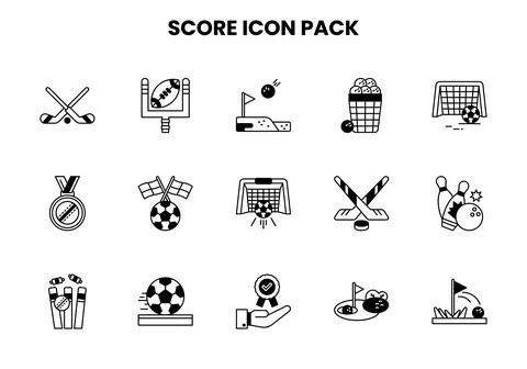 Score DuoTone Design Icons Pack Stock Illustration