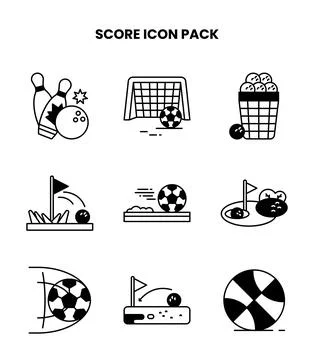 Score DuoTone Design Icons Pack Stock Illustration