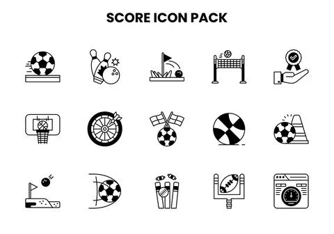 Score DuoTone Graphics Icons Pack Stock Illustration
