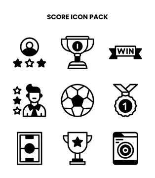Score DuoTone Icons Pack Stock Illustration