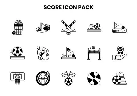 Score DuoTone Scalable Icons Pack 스톡 일러스트