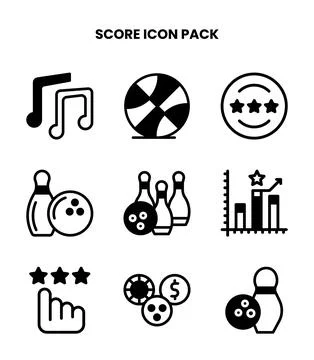 Score DuoTone Set Icons Pack 스톡 일러스트