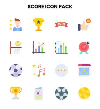 Score Flat UI Icons Pack Stock Illustration