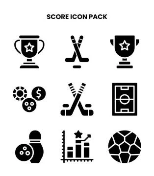 Score Glyph Graphics Icons Pack Stock Illustration