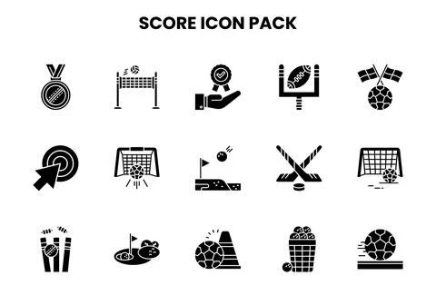 Score Glyph Graphics Icons Pack Stock Illustration