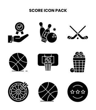 Score Glyph UI Icons Pack Stock Illustration