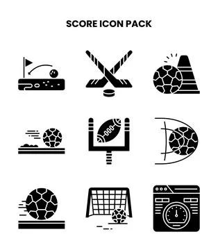 Score Glyph UI Icons Pack Stock Illustration