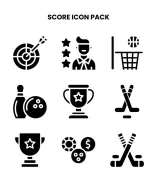Score Glyph Vector Icons Pack 스톡 일러스트