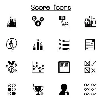 Score icons set vector illustration graphic design Stock Illustration