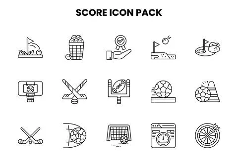 Score Line Bundle Icons Pack Stock Illustration