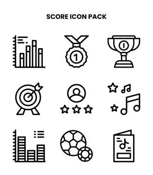 Score Line Bundle Icons Pack Stock Illustration