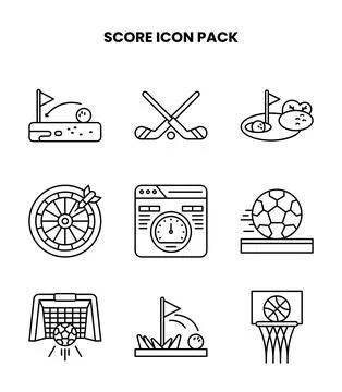 Score Line Design Icons Pack 스톡 일러스트