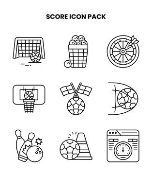 Score Line Graphics Icons Pack Stock Illustration