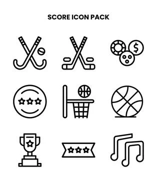 Score Line Scalable Icons Pack Stock Illustration