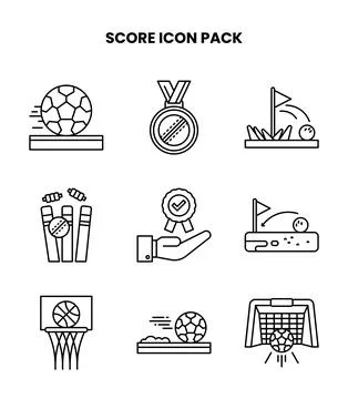 Score Line Scalable Icons Pack Stock Illustration