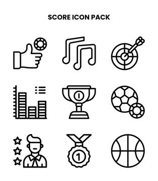 Score Line Vector Icons Pack 스톡 일러스트