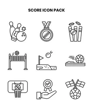 Score Line Vector Icons Pack Stock Illustration