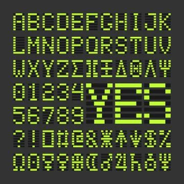 Score table digital font letters and numbers Stock Illustration