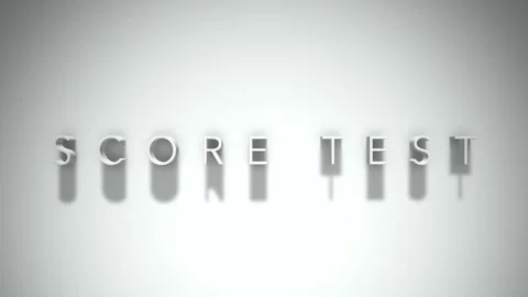 Score test 3D title animation with shadows on a white background Stock Footage 297669762