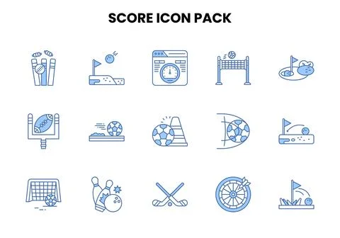 Score Two Color Blue Design Icons Pack イラスト素材