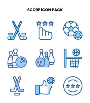 Score Two Colour UI Icons Pack Stock Illustration