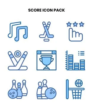 Score Two Colour UI Icons Pack Stock Illustration