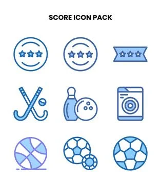 Score Two Colour UI Icons Pack Stock Illustration