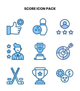 Score Two Colour Vector Icons Pack Stock Illustration