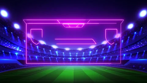 Scoreboard background with neon lights effect Видео 336644113