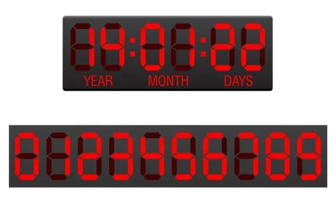 Scoreboard digital countdown timer illustration 스톡 일러스트