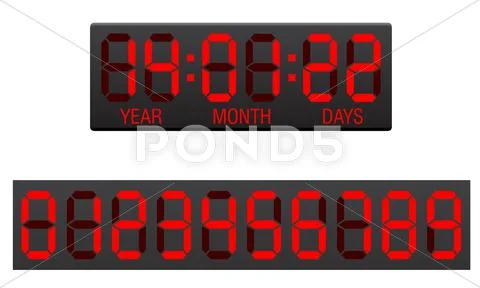 Scoreboard digital countdown timer vector illustration: Graphic #45285085
