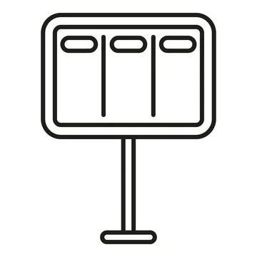 Scoreboard displaying game information line art icon Stock Illustration