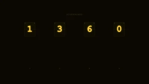 Scoreboard Flip - Digital Scoreboard Displaying Numbers 0013 in Yellow Animation Видео 340365077