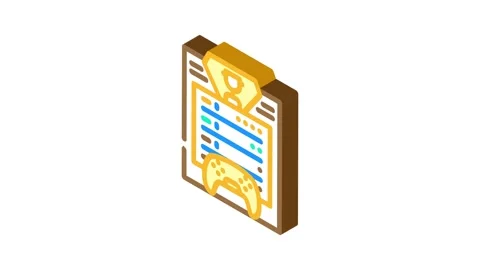 Scoreboard game isometric icon animation Stock Footage 327290127