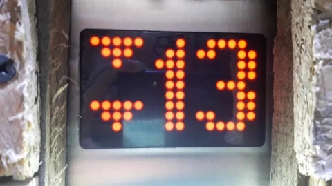 Scoreboard in the interior of a the high-speed elevator Видео 168948346
