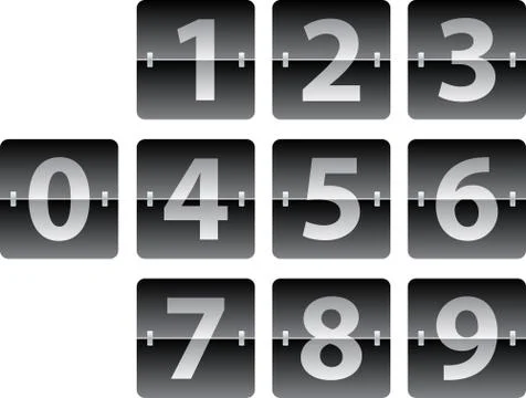 Scoreboard numbers Stock Illustration