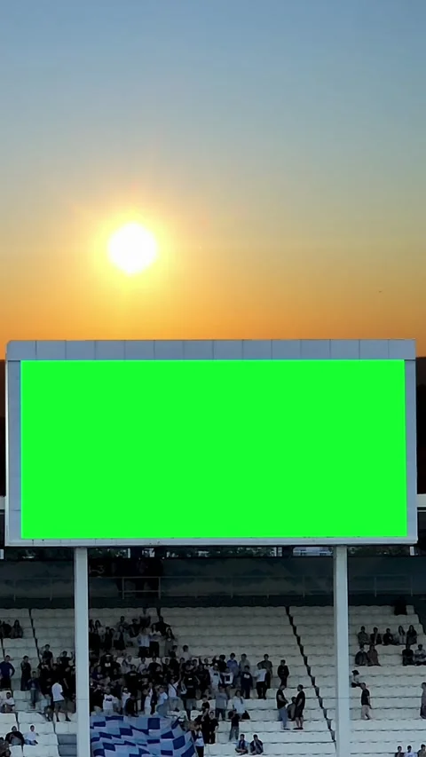 Scoreboard at the stadium with a green screen. Stock Footage 340916807